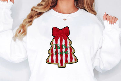 Tis The Season Christmas Tree Bow PNG Design
