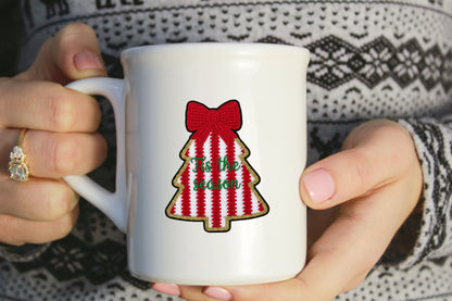 Tis The Season Christmas Tree Bow PNG Design