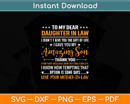 To My Dear Gift For Soon To Be Daughter In Law Svg Digital Cutting File
