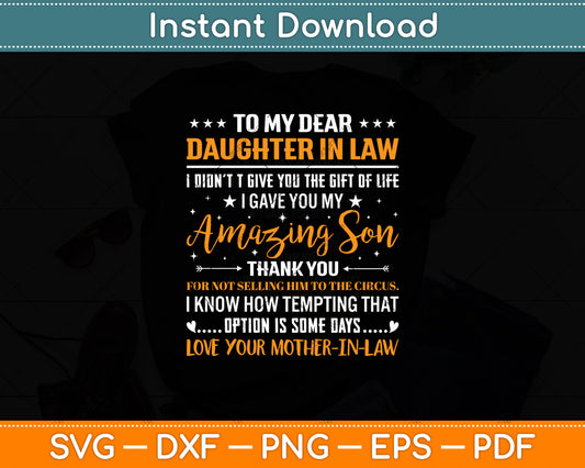 To My Dear Gift For Soon To Be Daughter In Law Svg Digital Cutting File