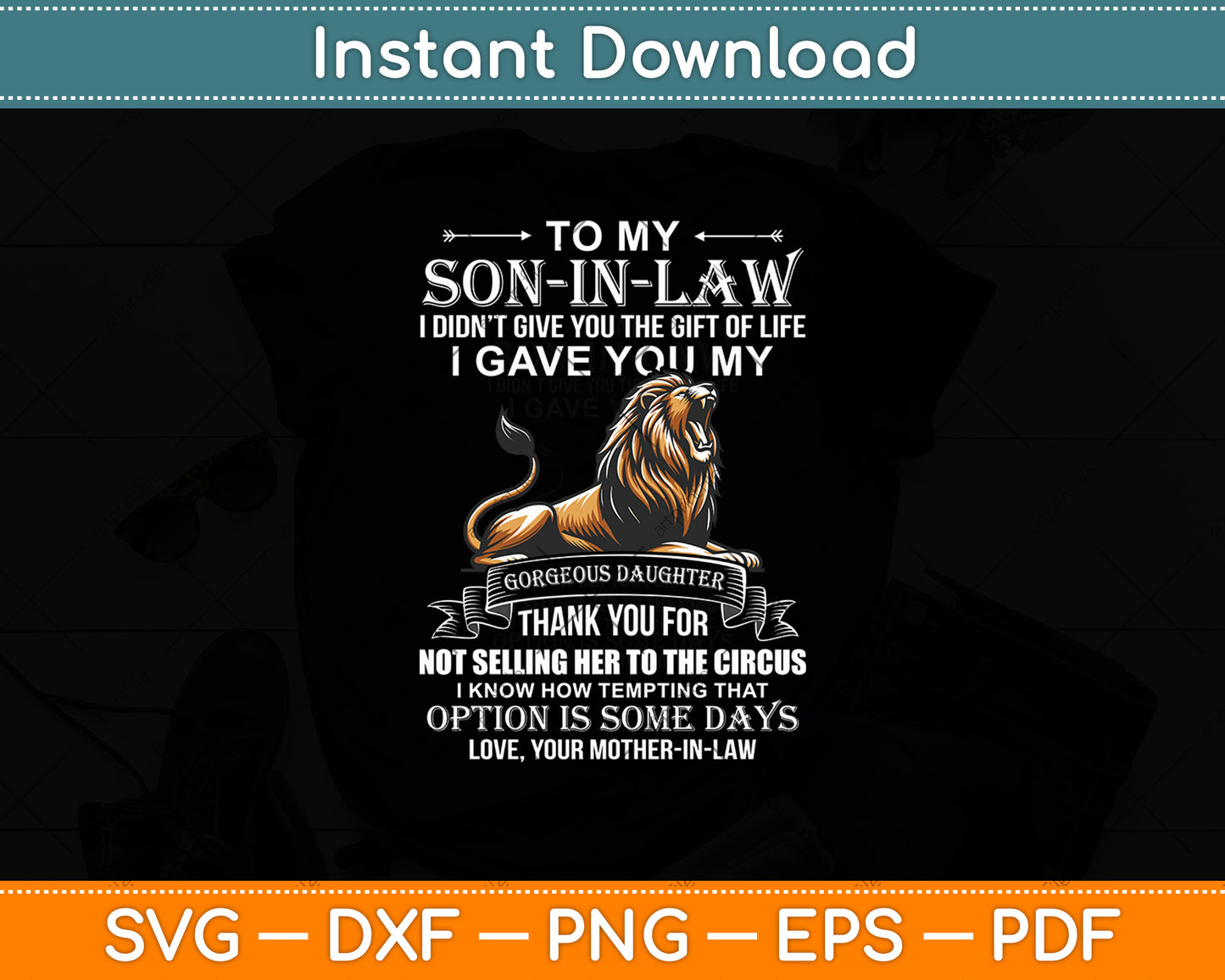 To My Son-In-Law Funny From Mother-In-Law Thank You Svg Digital Cutting File