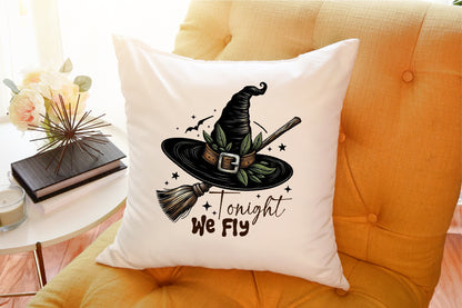 Tonight We Fly Halloween Witch Broom PNG Design