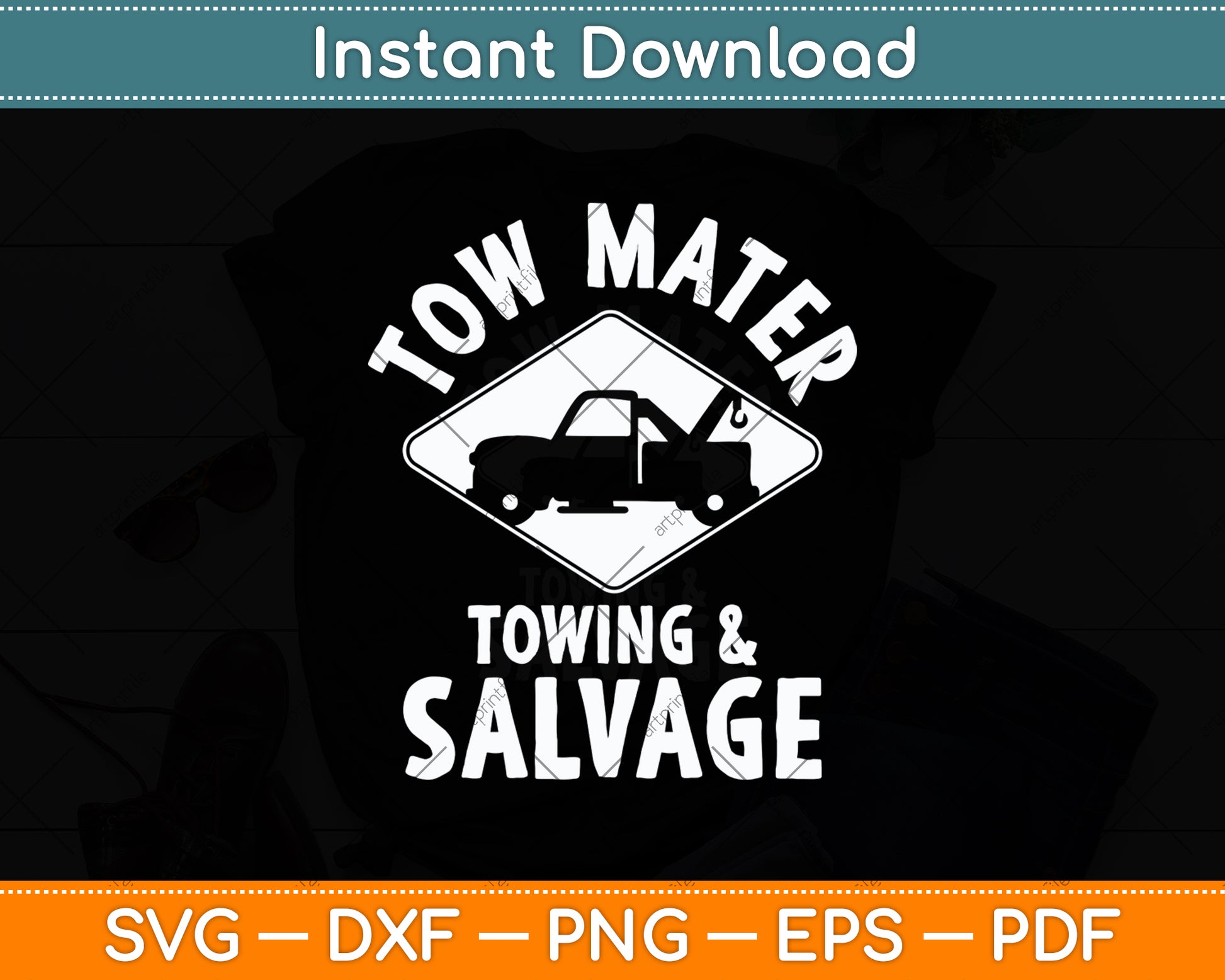 Tow Mater Towing & Salvage Svg Digital Cutting File