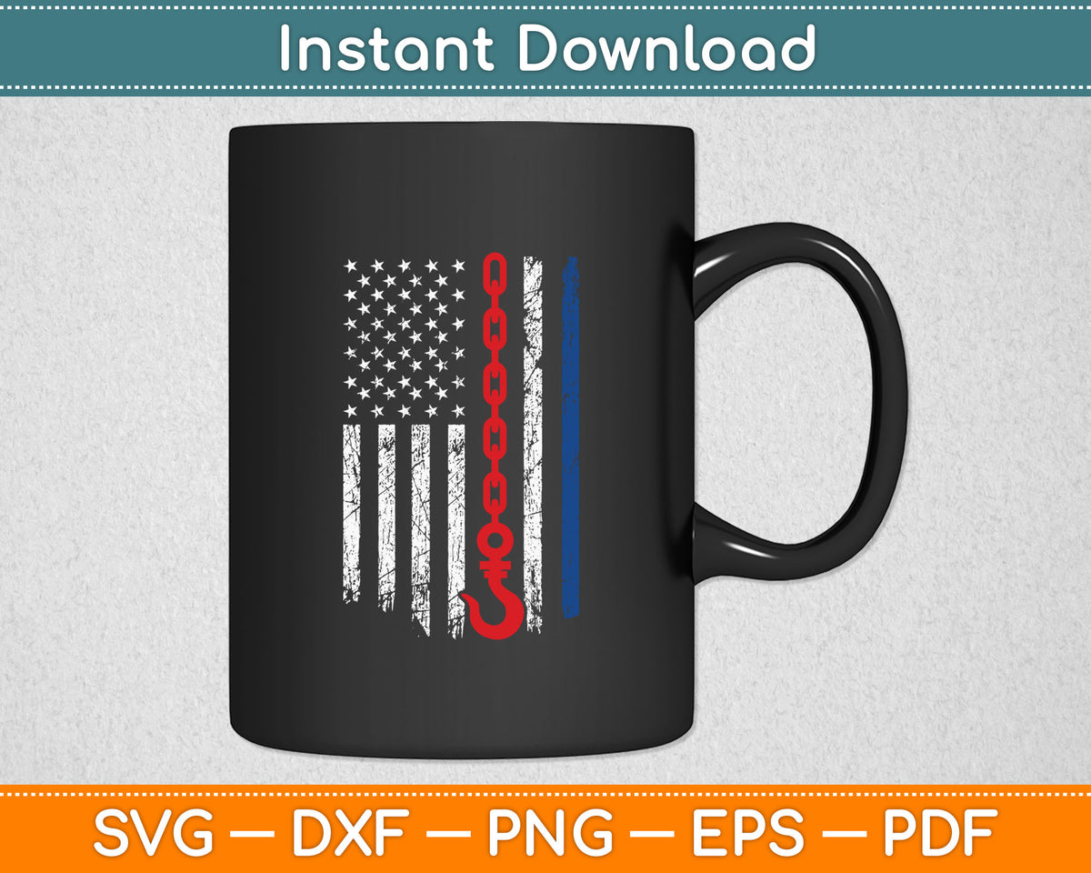 Tow Truck Driver American Flag 4th of July Patriotic Svg Digital Cutting File