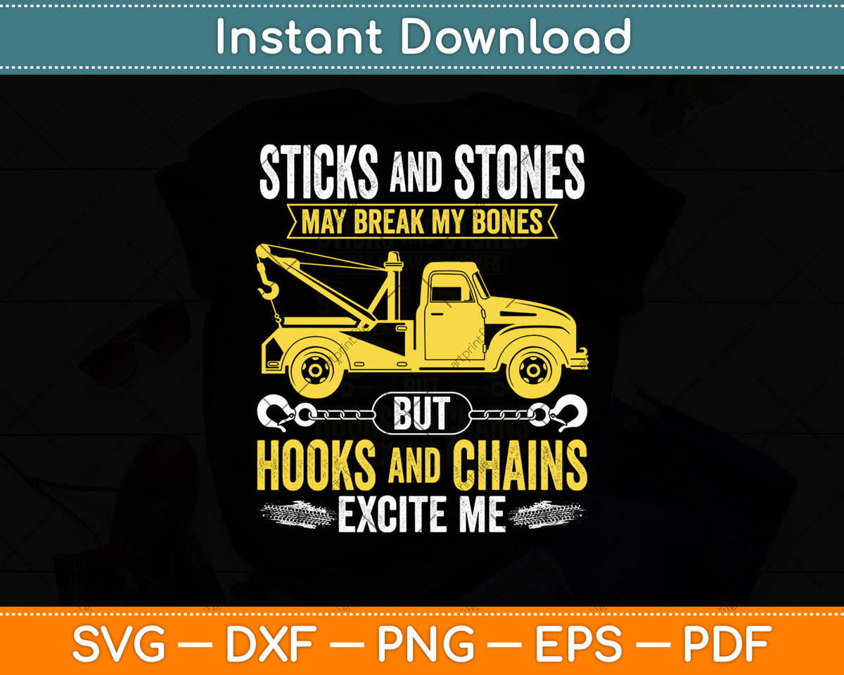 Tow Truck Driver Breakdown Lorry - Thin Yellow Line Trucker Svg Digital Cutting File