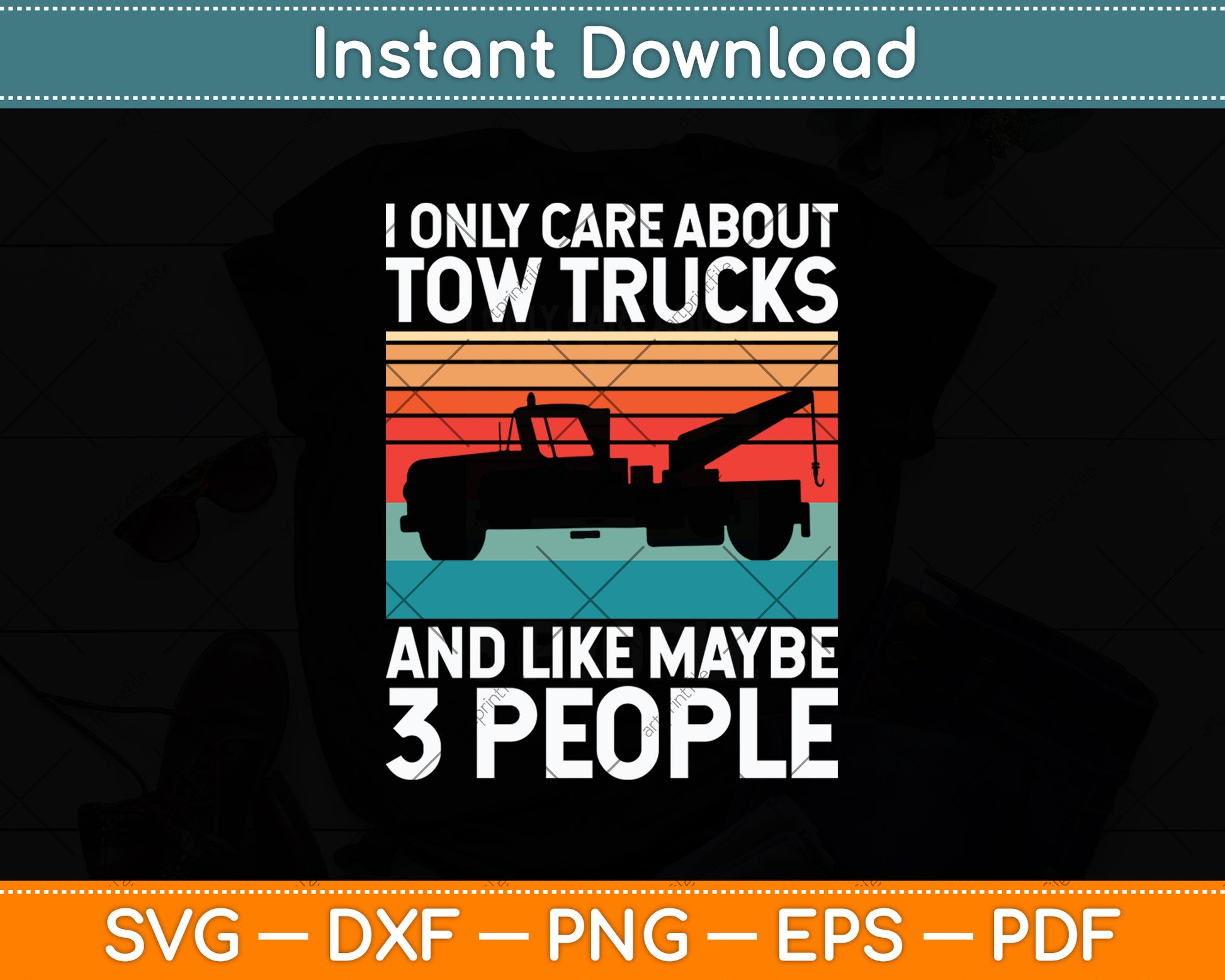 Tow Truck Driver Recovery Operator Vehicle Wrecker Svg Digital Cutting File