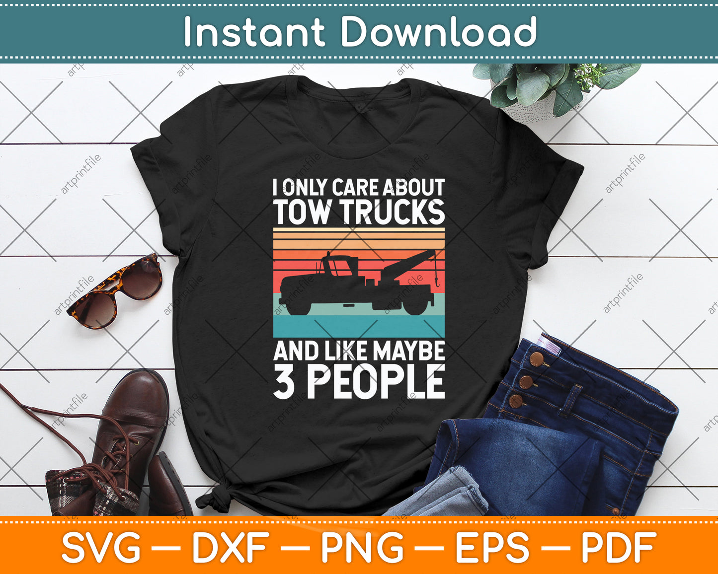 Tow Truck Driver Recovery Operator Vehicle Wrecker Svg Digital Cutting File