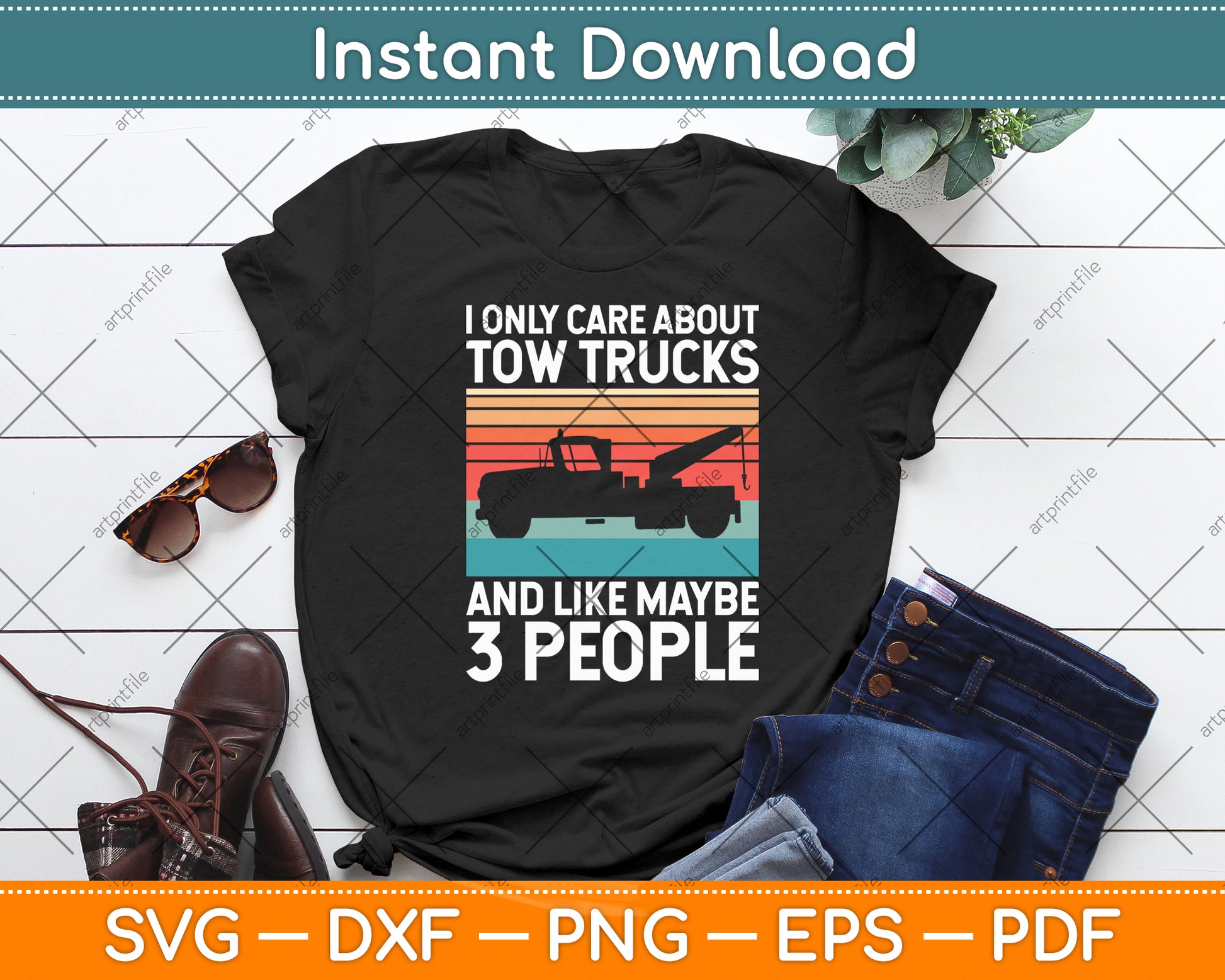 Tow Truck Driver Recovery Operator Vehicle Wrecker Svg Digital Cutting File