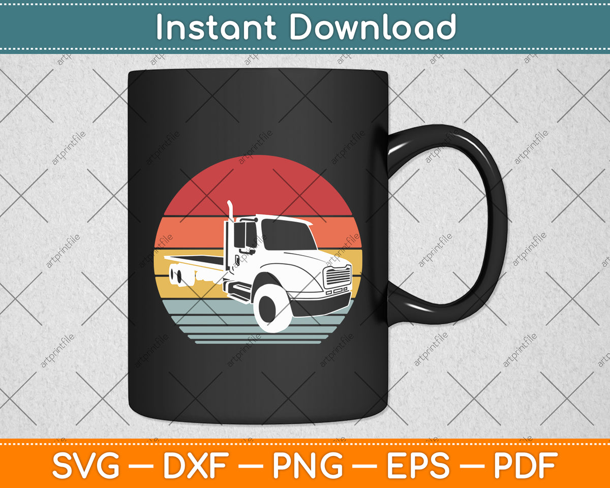 Tow Truck Driver Retro vintage Towing Grandpa Dad Svg Digital Cutting File
