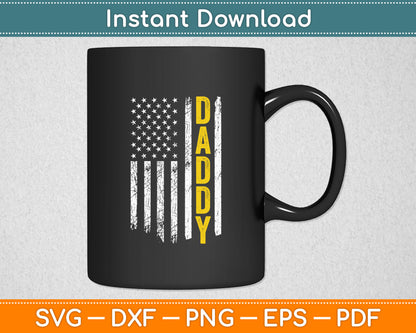 Tow Truck Driver Yellow Line Daddy US Flag Svg Digital Cutting File