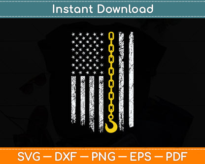 Towing Dad Tow Truck Driver Thin Yellow Line USA Flag 4th Of July Svg Digital Cutting File