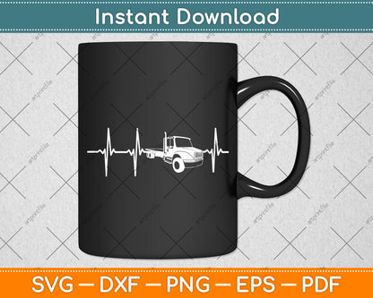 Tow Truck Driver Heartbeat Father's Day Svg Digital Cutting File