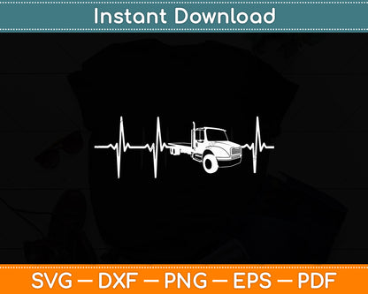 Tow Truck Driver Heartbeat Father's Day Svg Digital Cutting File