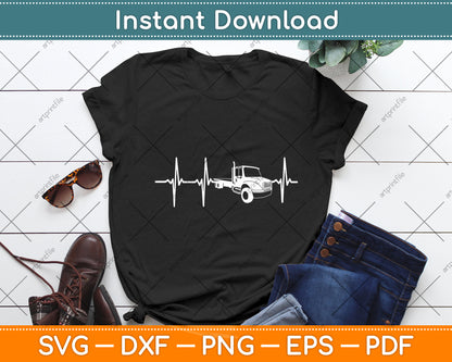 Tow Truck Driver Heartbeat Father's Day Svg Digital Cutting File