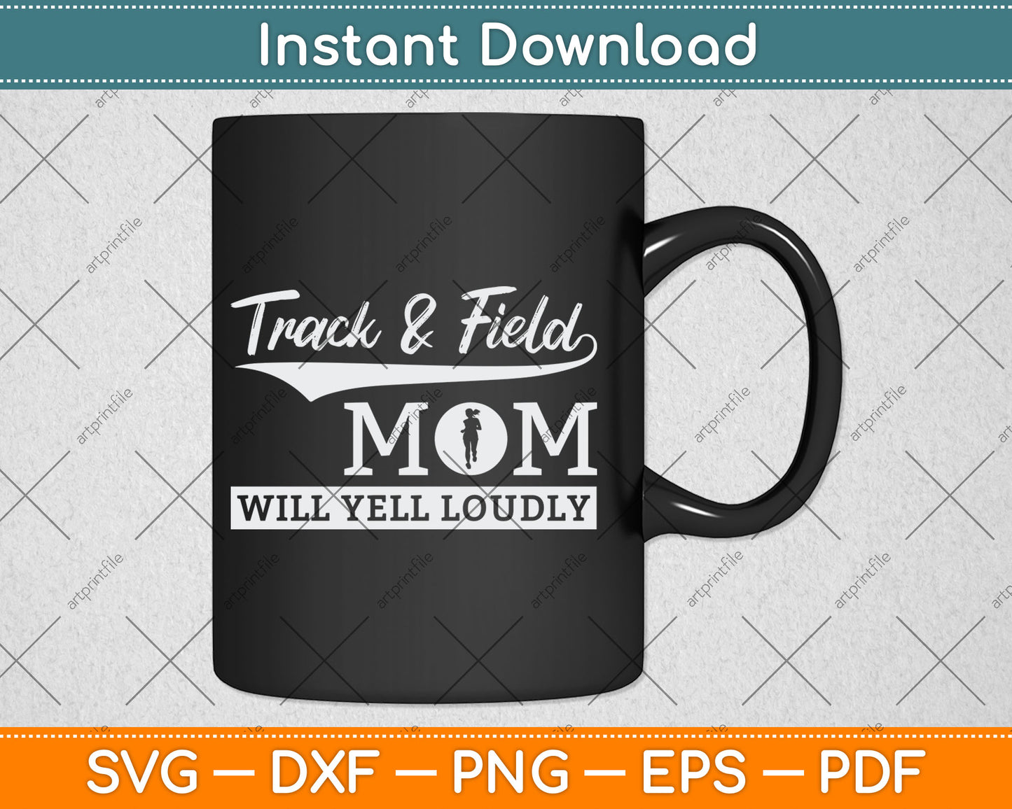 Track And Field Mom Loud Cheer Mom Runner Mother's Day Gift Svg Digital Cutting File