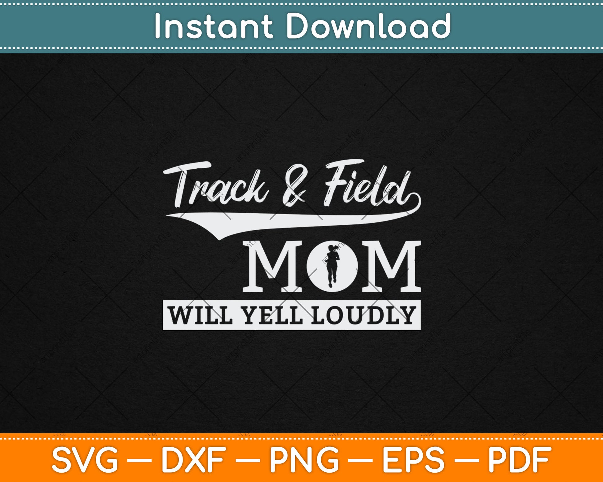 Track And Field Mom Loud Cheer Mom Runner Mother's Day Gift Svg Digital Cutting File