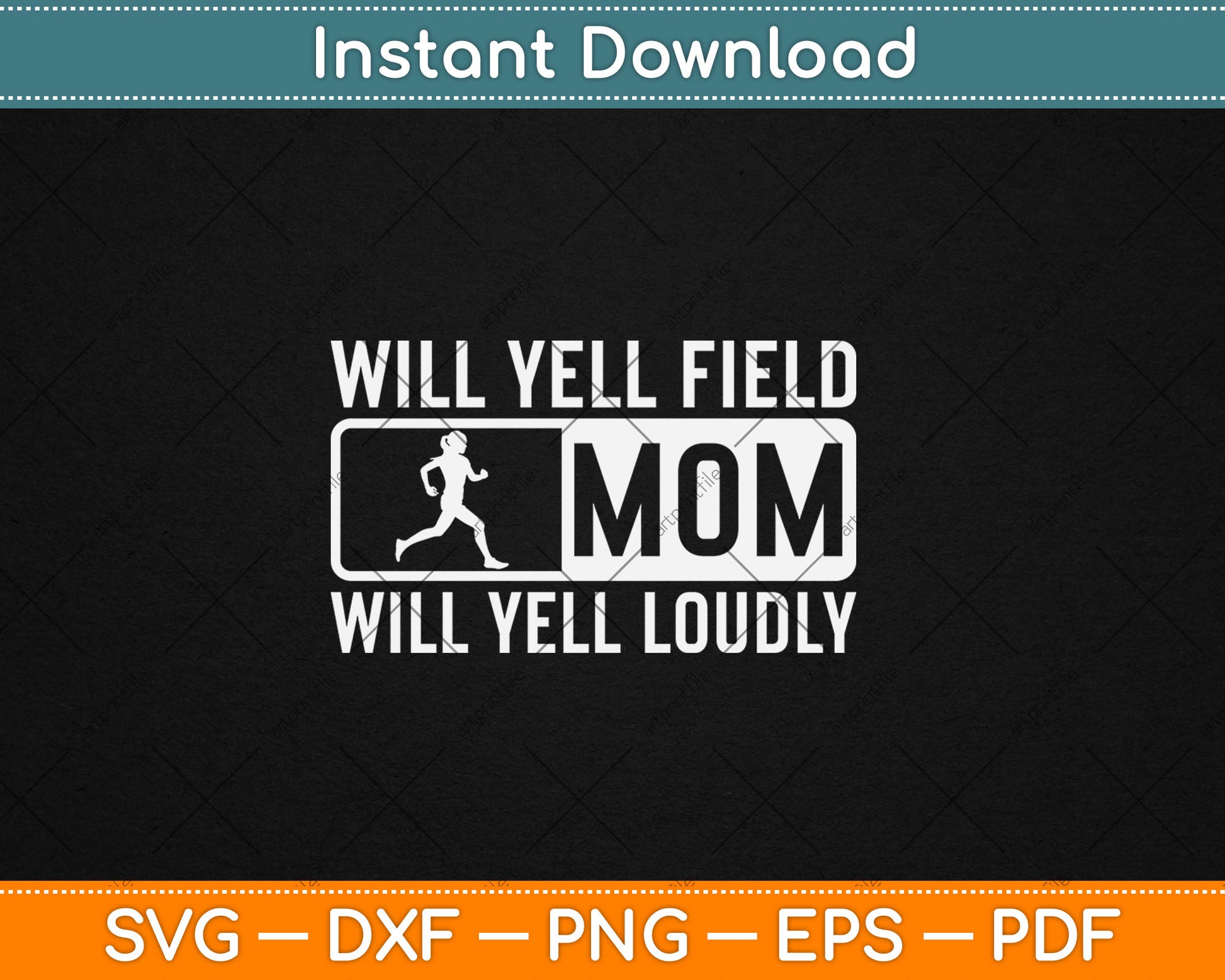 Track And Field Mom Will Yell Loudly Runner Mother's Day Svg Digital Cutting File