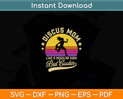 Track And Field Mother Thrower Throwing Discus Mom Svg Digital Cutting File