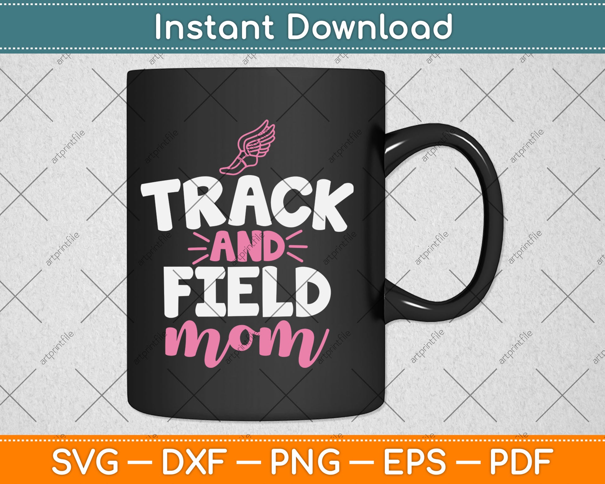 Track & Field Mom Sports Running Proud Mother's Day Svg Digital Cutting File