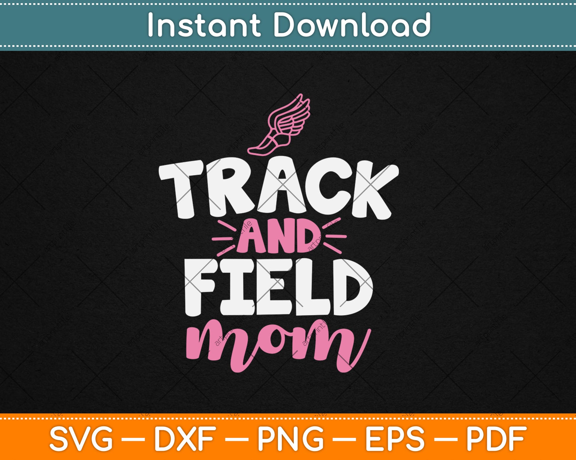 Track & Field Mom Sports Running Proud Mother's Day Svg Digital Cutting File