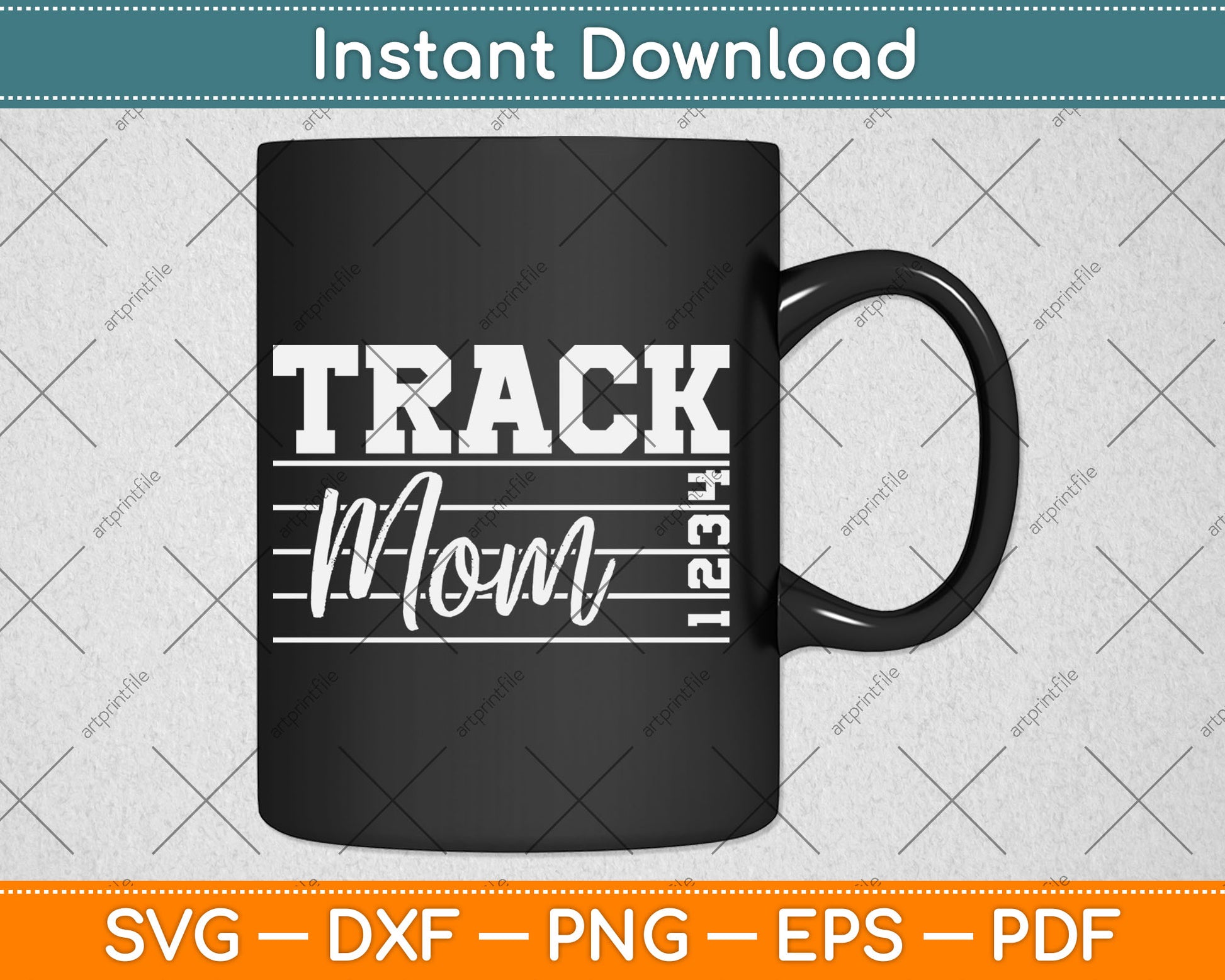 Track and Field Mama For Mother's Day Black Modern Letter Print Svg Digital Cutting File