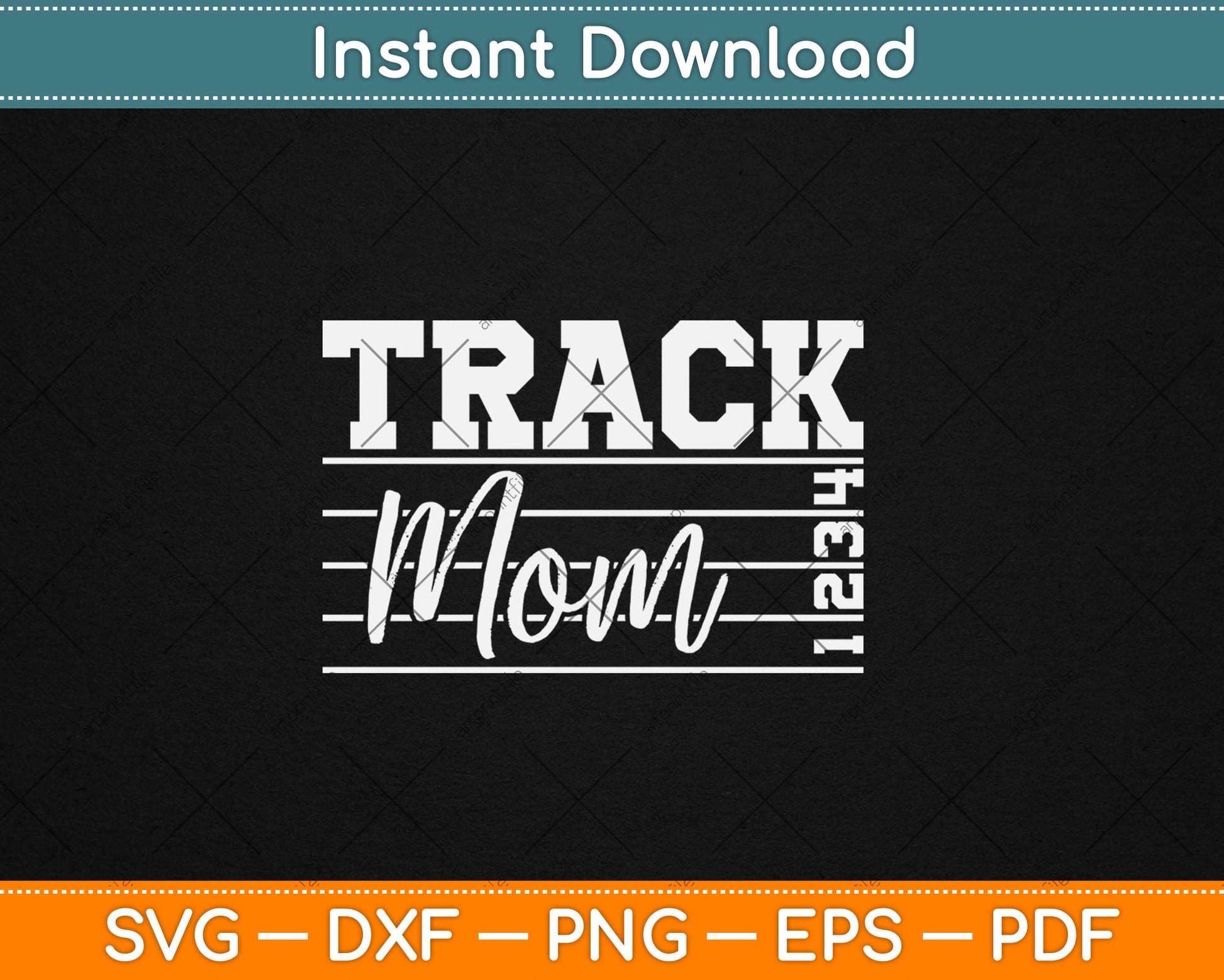 Track and Field Mama For Mother's Day Black Modern Letter Print Svg Digital Cutting File