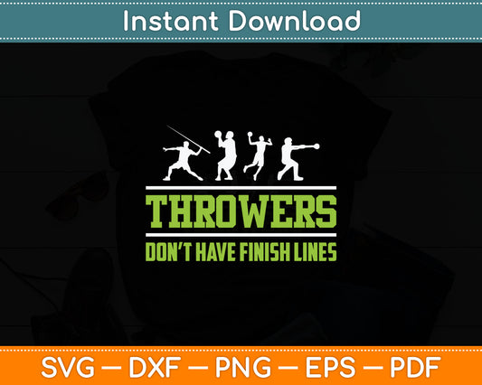 Track and Field Throwing Shot Put Outfit - Finish Line Svg Digital Cutting File