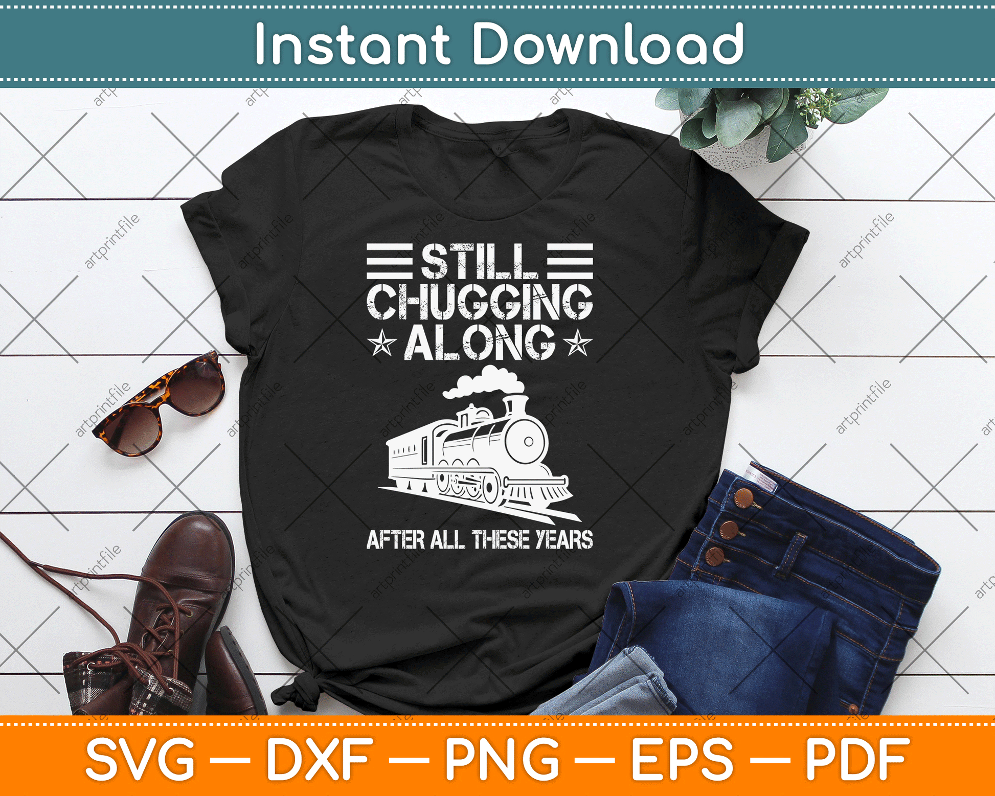 Train Grandpa Retirement Model Train Show Chugging Along SVG Digital Cutting File