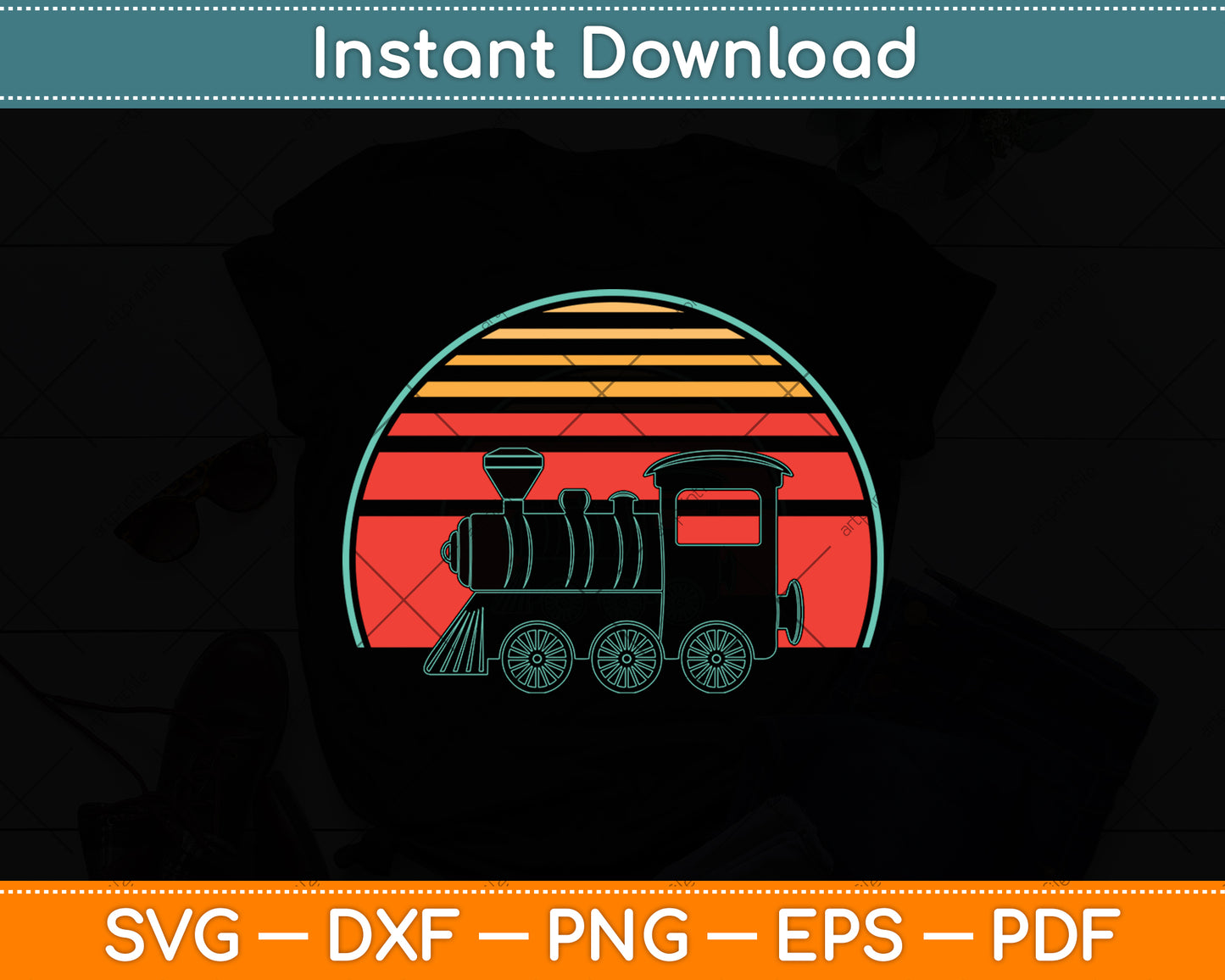 Train Driver Retro Vintage Svg Digital Cutting File