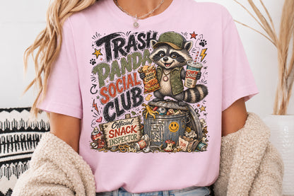 Trash Panda Social Club PNG Funny Raccoon Trashy Snack Sublimation