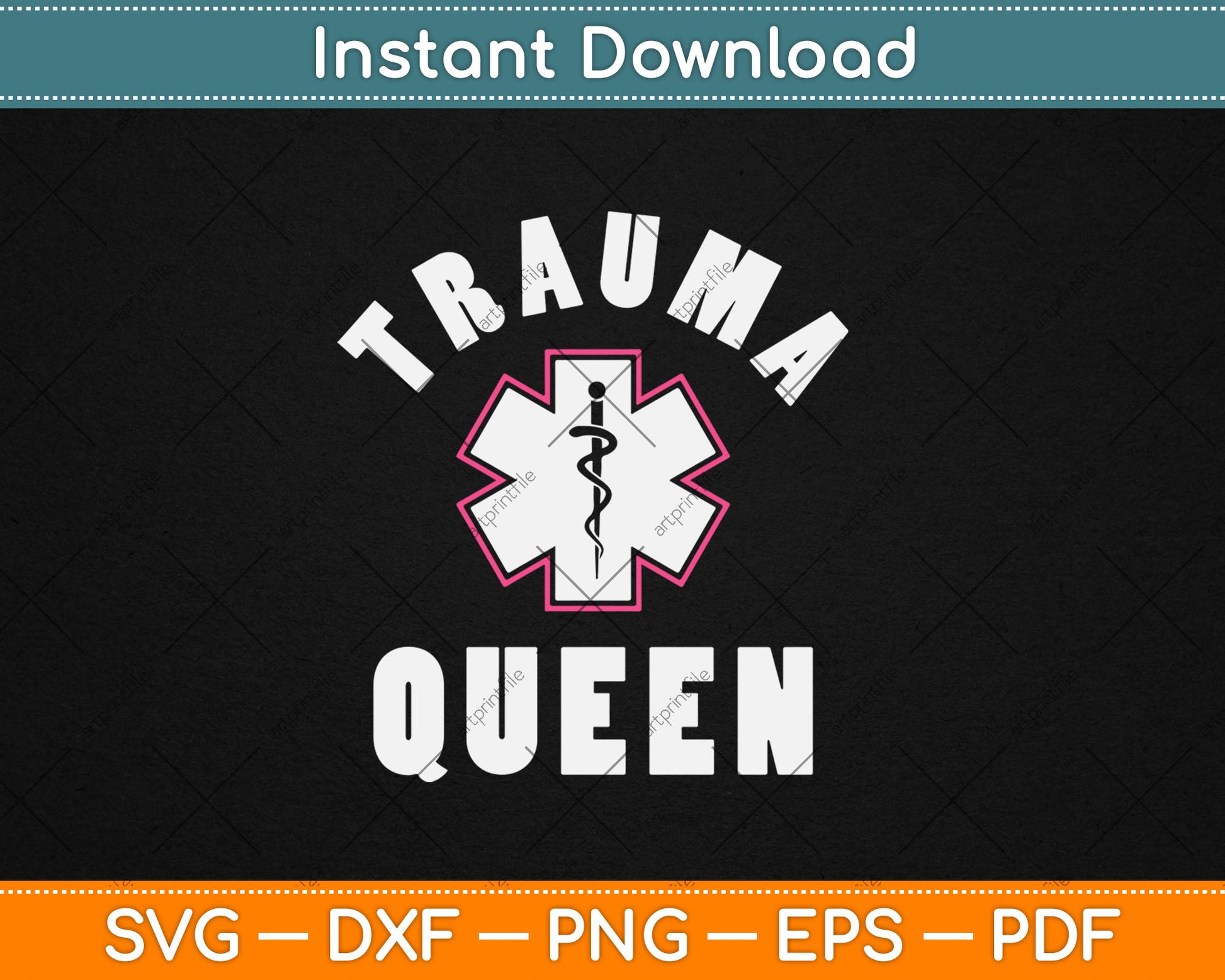 Trauma Queen EMT Paramedic Svg Digital Cutting File