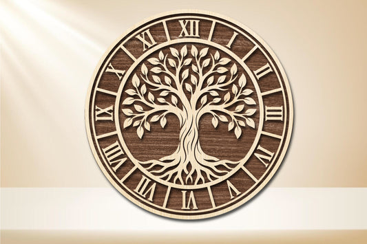 Tree of Life Clock Laser Cut SVG