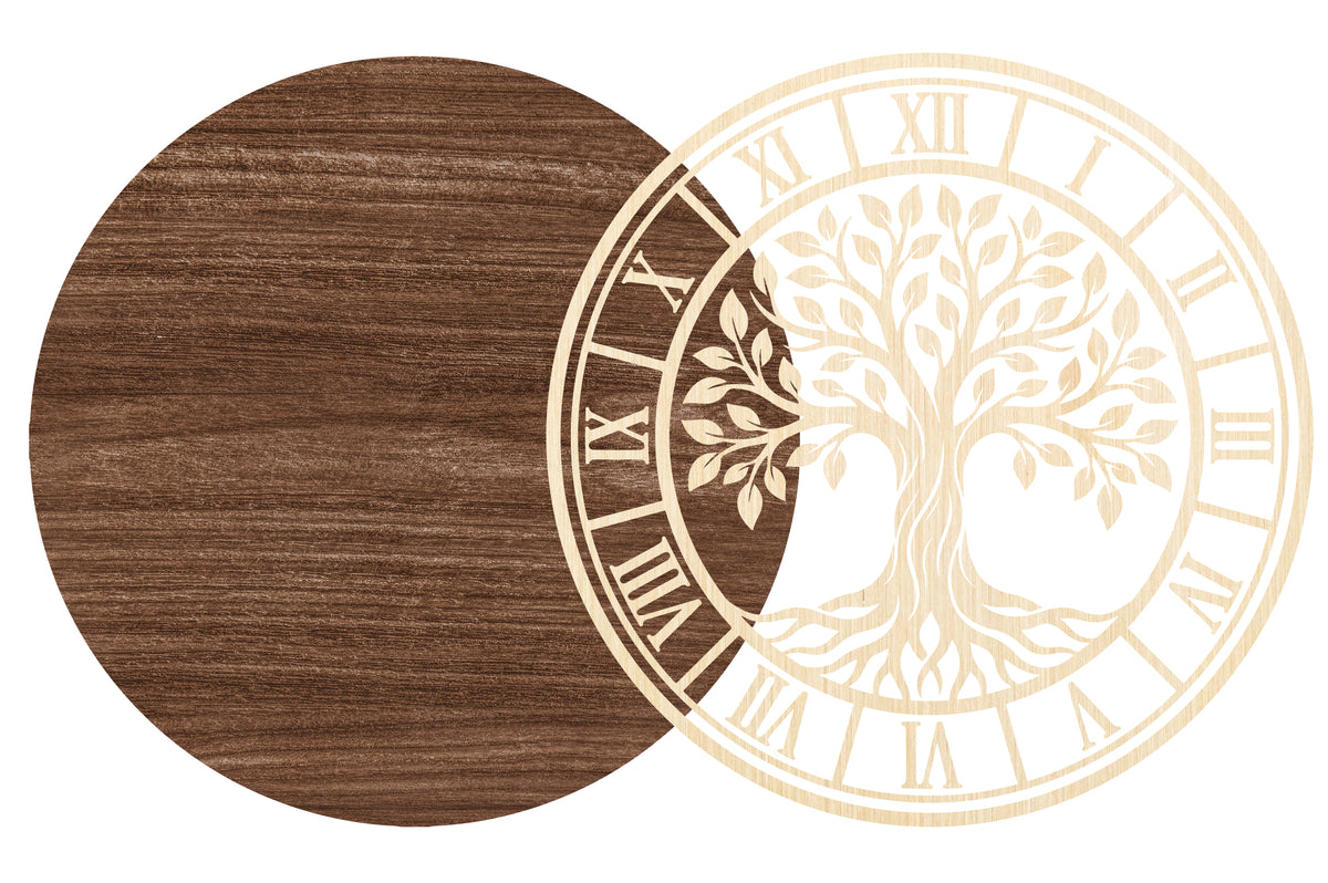 Tree of Life Clock Laser Cut SVG