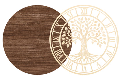 Tree of Life Clock Laser Cut SVG