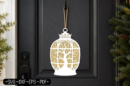 Tree Lantern Christmas Laser Cut SVG Design