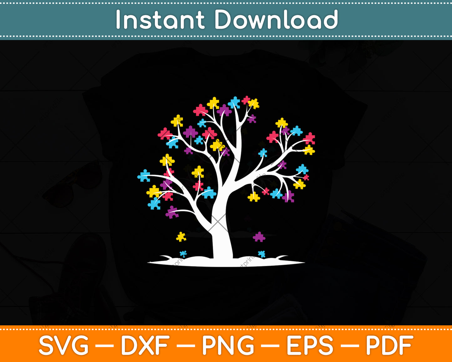 Tree Of Life Autism Awareness Month Funny Svg Digital Cutting File