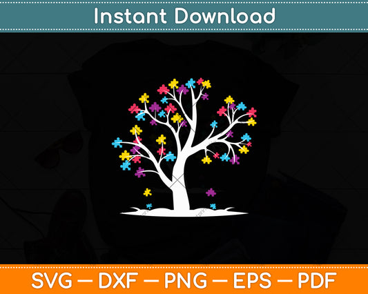 Tree Of Life Autism Awareness Month Funny Svg Digital Cutting File