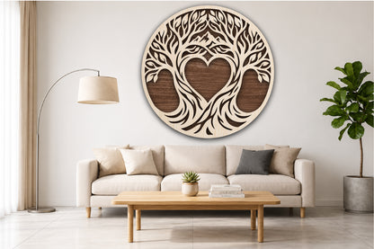 Tree of Life Heart Round SVG