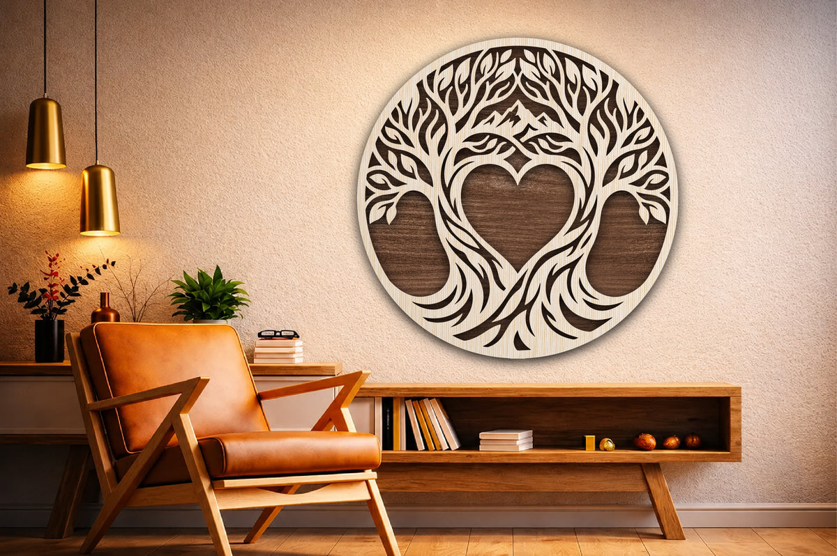 Tree of Life Heart Round SVG