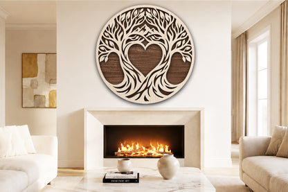 Tree of Life Heart Round SVG
