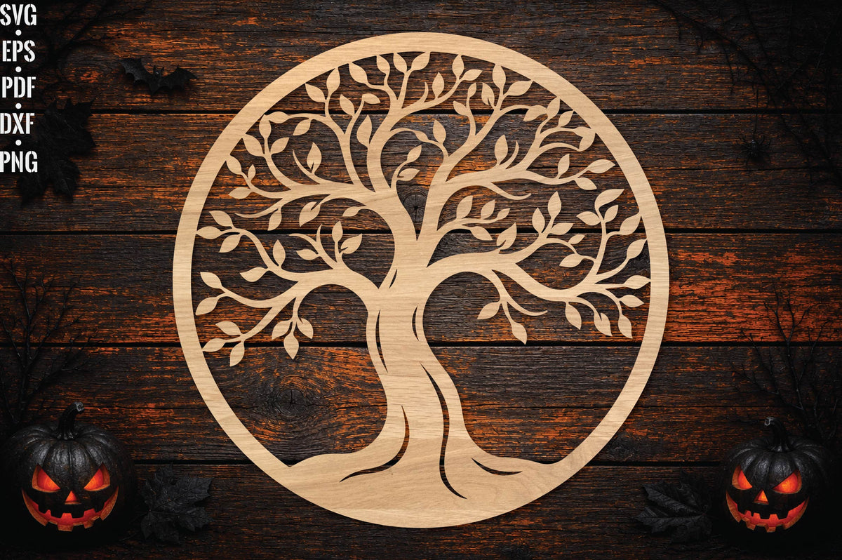 Tree of Life Round Laser Cut SVG, Tree of Life Wall Art Cut File, Nature Wood Decor