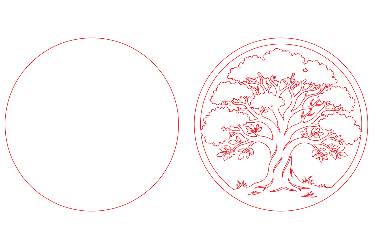 Tree of Life Round Laser Cut SVG