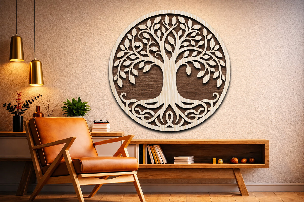 Tree of Life Round Sign Laser Cut SVG