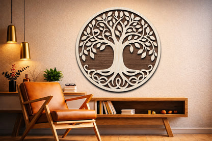Tree of Life Round Sign Laser Cut SVG