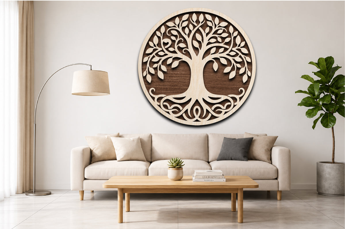Tree of Life Round Sign Laser Cut SVG