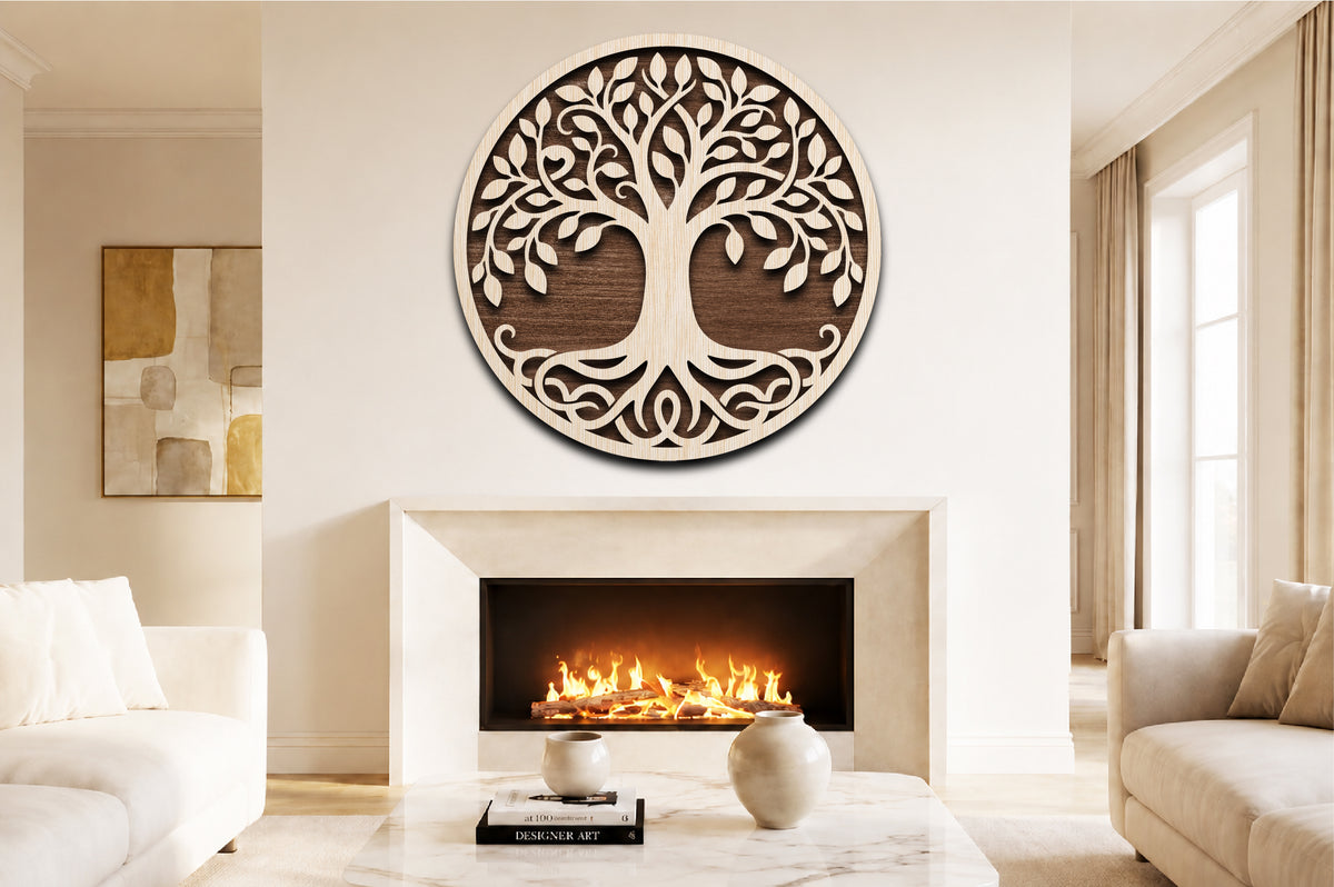 Tree of Life Round Sign Laser Cut SVG