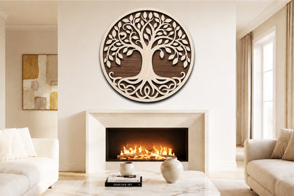 Tree of Life Round Sign Laser Cut SVG
