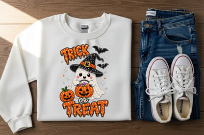Trick or Treat Ghost Rhinestone PNG