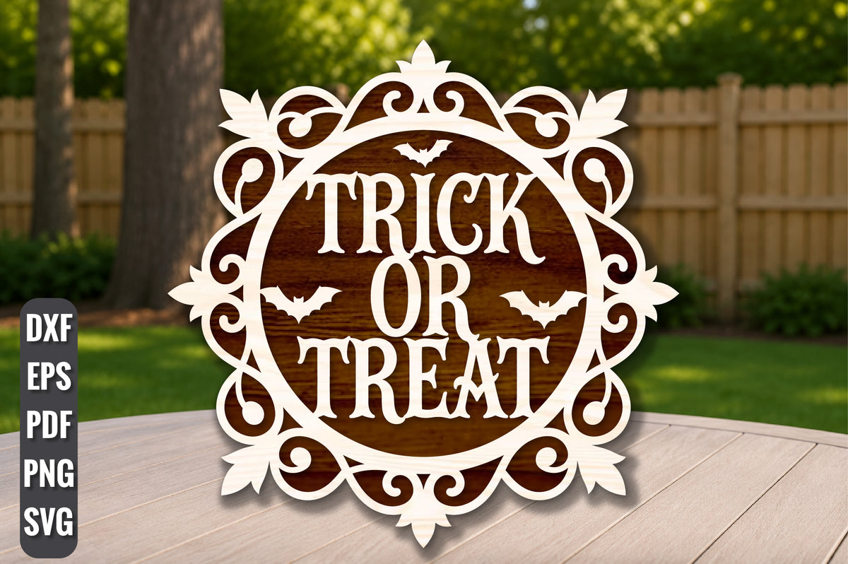Trick or Treat Door Hanger SVG
