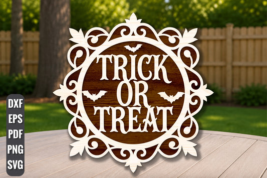 Trick or Treat Door Hanger SVG